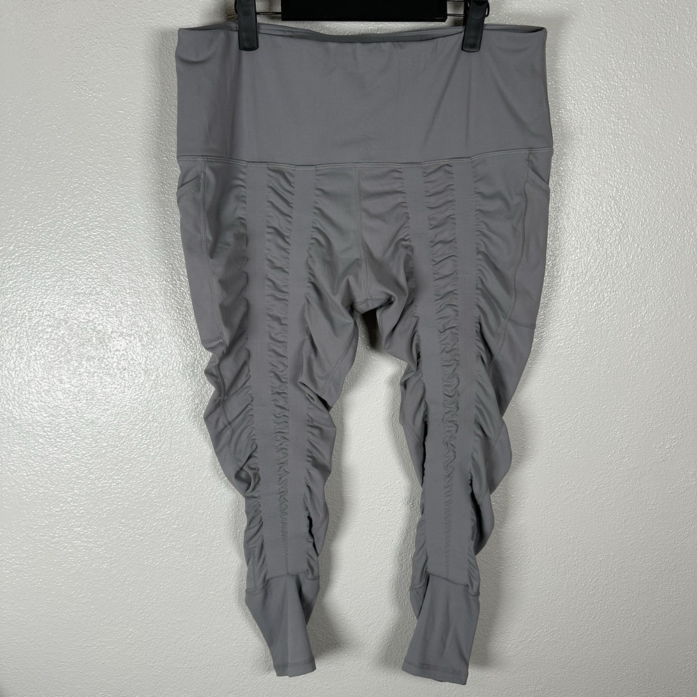 Sweetflexx High Rise Pockets Resistance Band Leggings Womens Size 18 Gray Active